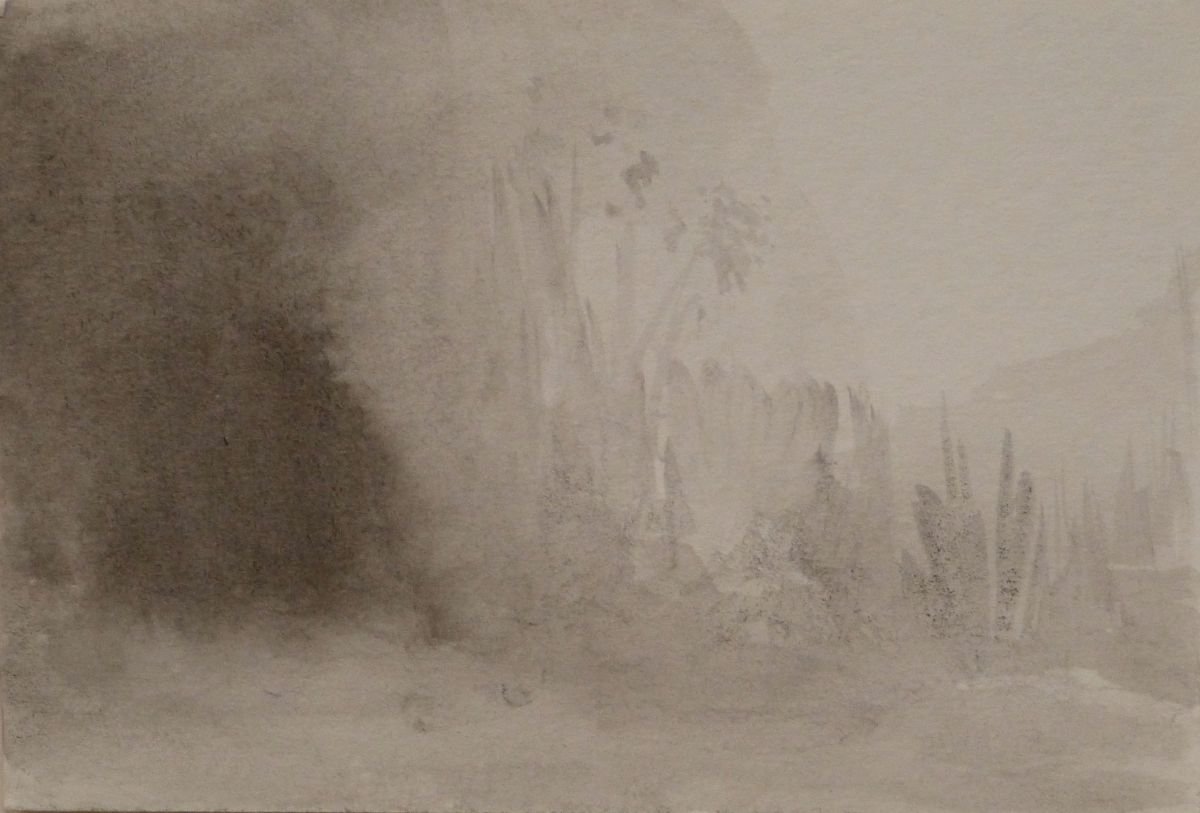 Misty Landscape, 18x12 cm by Frederic Belaubre