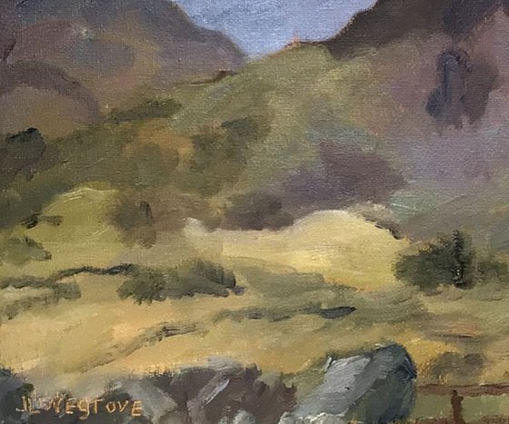 Mountains above Ffestiniog, An original oil painting.