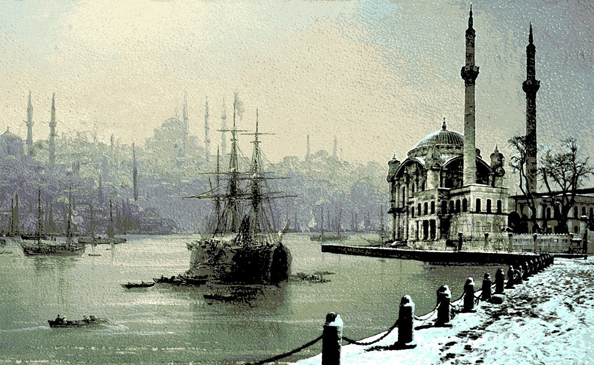 Snow at Bosphorus Istanbul by Alex Solodov