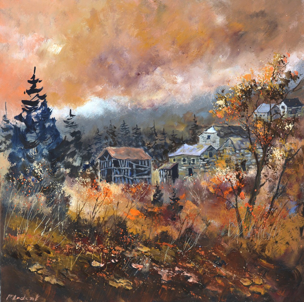 Autumn In My Countryside 77 By Pol Henry Ledent, 28 X 28, Artwork For Sale On Artfinder