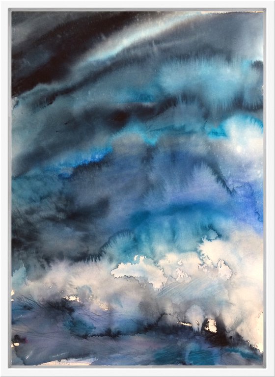 Endless Blue  I  Landscape I Seascape I Abstract Watercolor