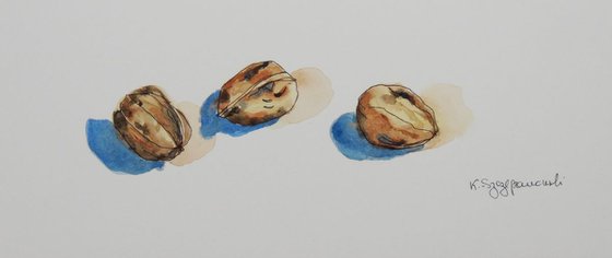 Three walnuts