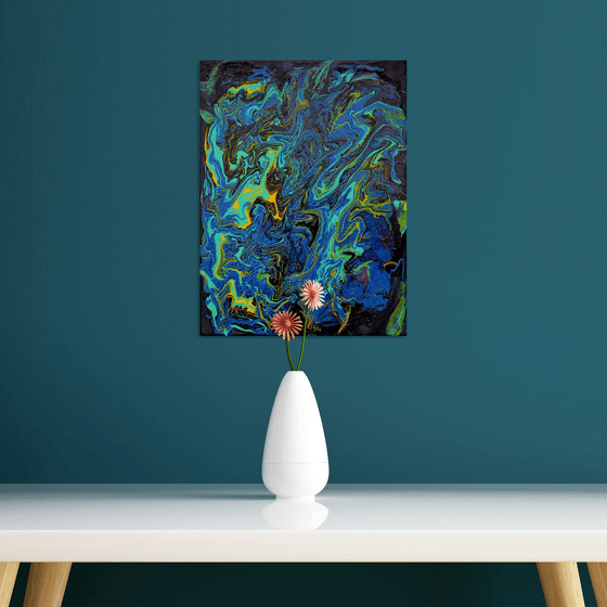 INTO THE DEEP. FLUID PAINTING. 3D CANVAS.