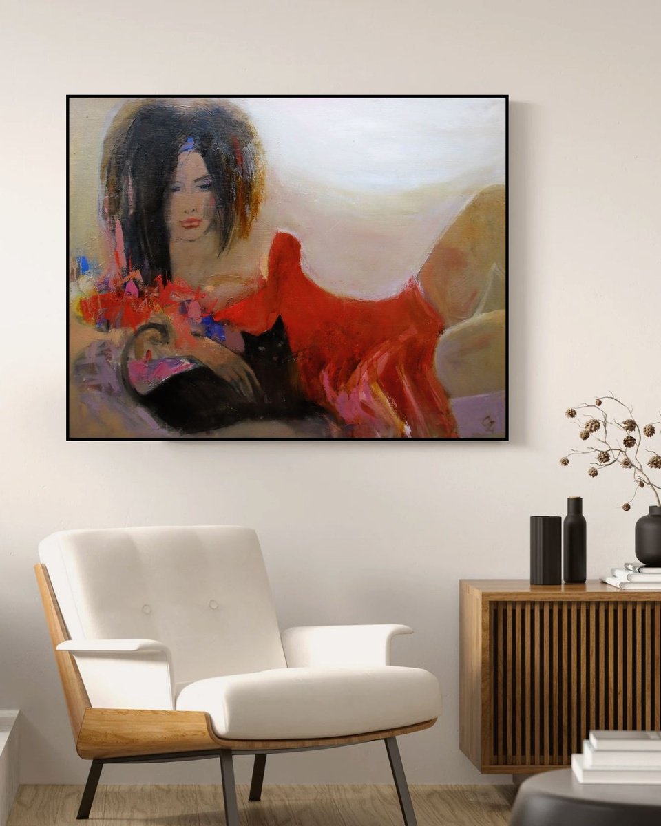 Black Cat By Victoria Cozmolici, 35 X 28, Artwork For Sale On Artfinder