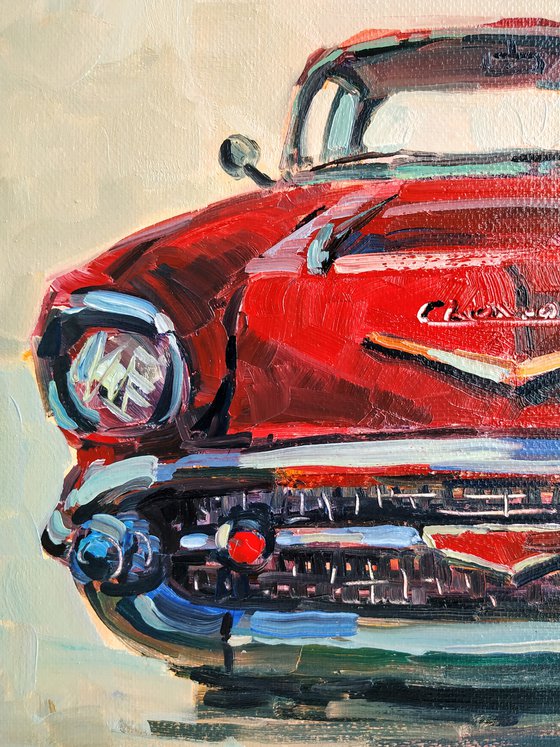 Retro pictures series -1  Old Chevrolet(24x30cm, oil painting, ready to hang)