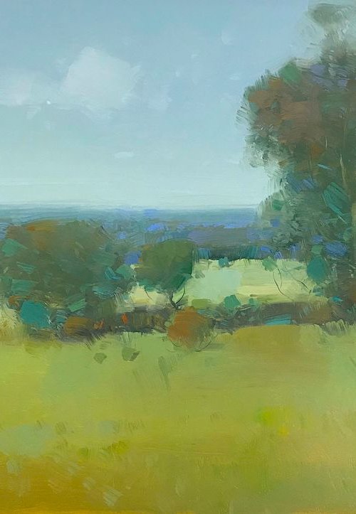 Summer Time, Landscape oil painting, Handmade artwork, by Vahe Yeremyan
