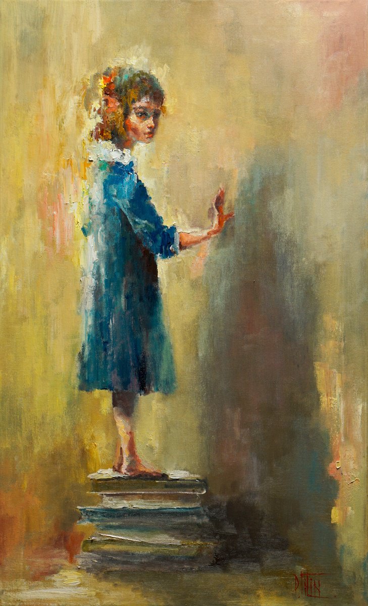 Impressionistic Still Life Oil Painting By Pavel Filin, 22 X 35", Books Read, Original Artwork