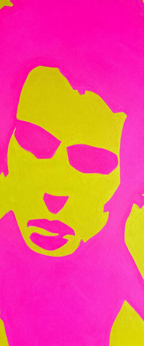 Original Sid Vicious Sex Pistols Pop Art Canvas Painting by Dominic Joyce