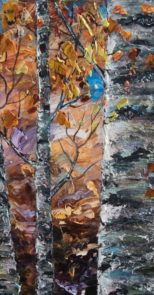Sculptural Birch Trees by Lena Owens at OLena Art