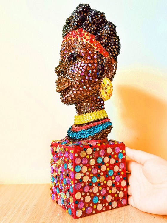 African Queen. Black Madonna - abstract woman face female portrait
