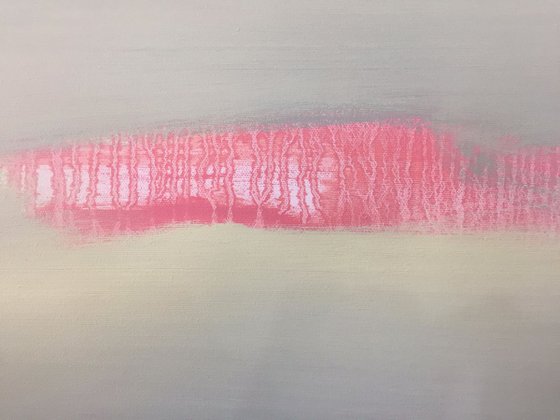 Large painting - "Pink Sunset" - Landscape - Seascape - Minimalism - Sunset - Florida - California