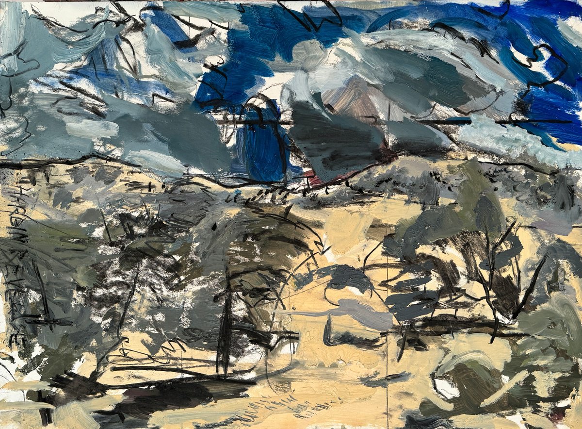 Impressionistic Landscape Oil Painting By Darren Jekel, 30 X 22, Harbin View On Glue, Original Artwork