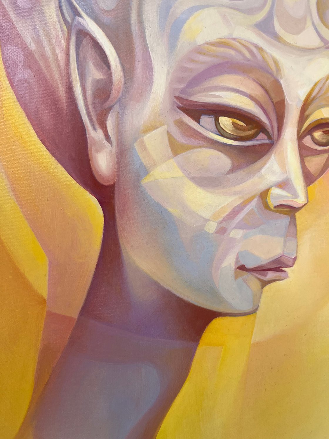 Original Oil Painting - Fragile Connection by Samvel Atasunc