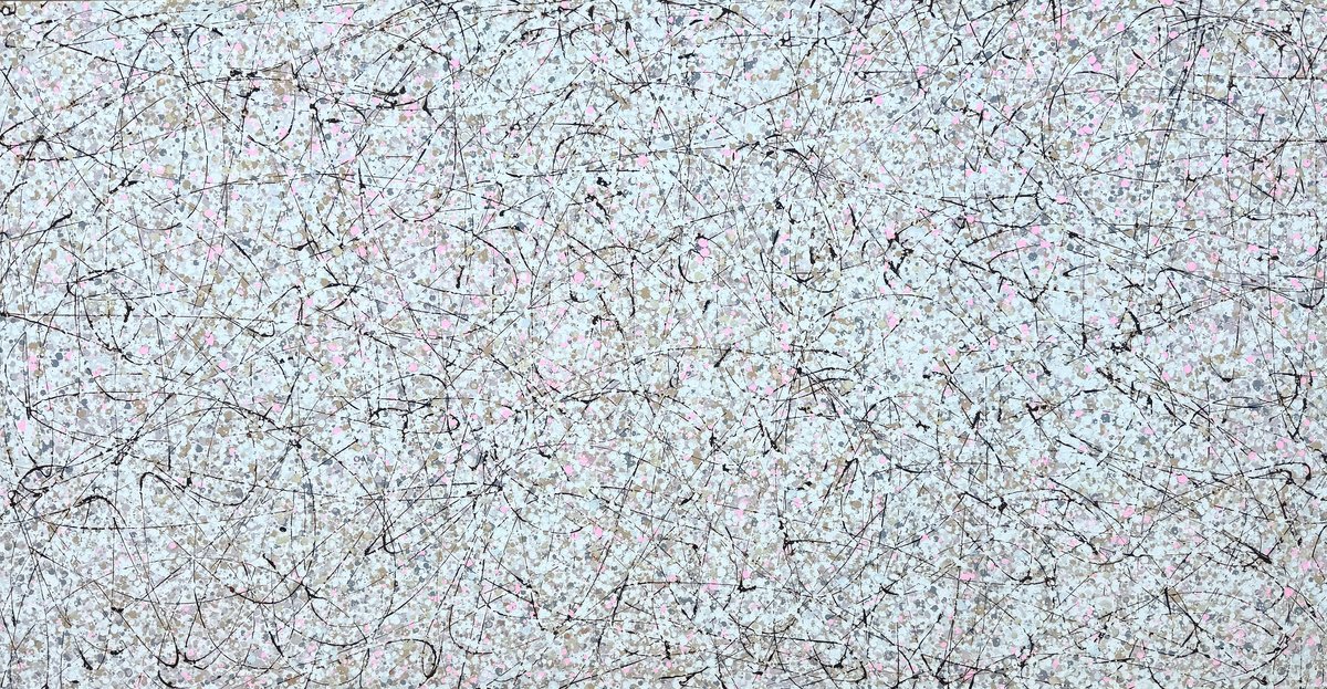 Abstract Acrylic Painting By Vahe Yeremyan, 70 X 37", Sphere Definition 4, Original Artwork