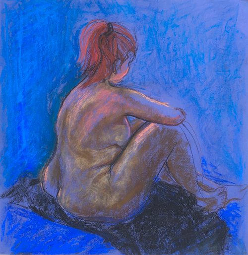 Blue nude study by Patricia Clements