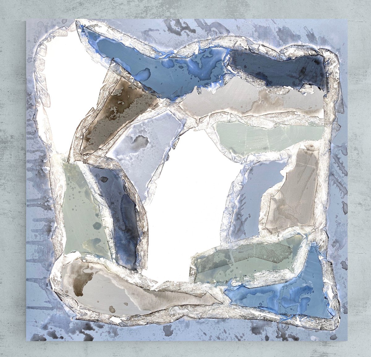 Abstract Acrylic Painting By Cristina Dalla Valentina, 31 X 31, Unfolding /12 - Spring Rain, Original Artwork