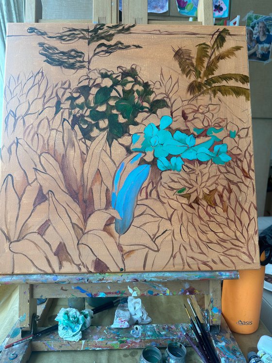 Bluish leaves landscape