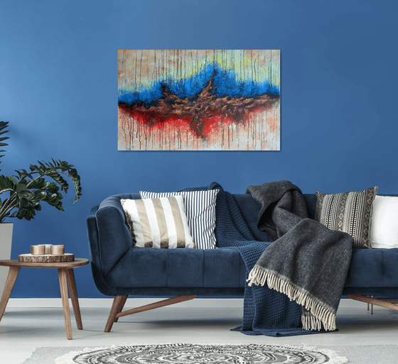 Abstract Elements - Abstract Art On XXL Deep Edge Canvas Ready To Hang