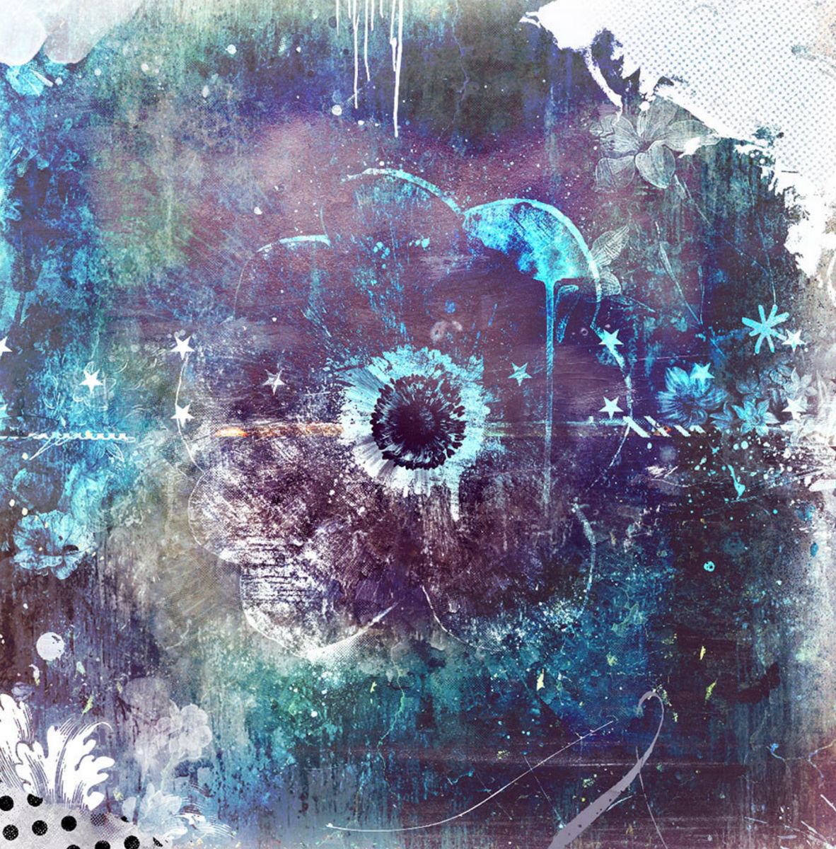 Botanical Painting By Teis Albers, 39 X 39", The Look Of Freedom, Original Artwork