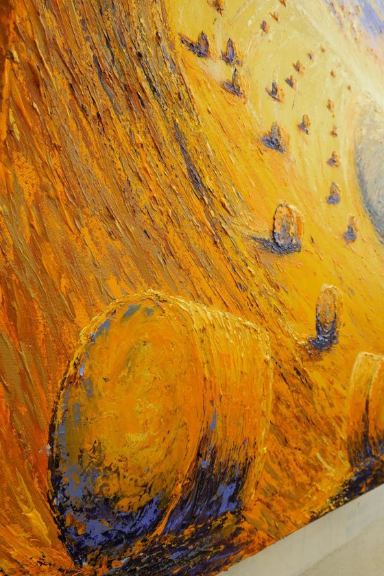 The harvest - Large Structure sommer Palette knives Painting