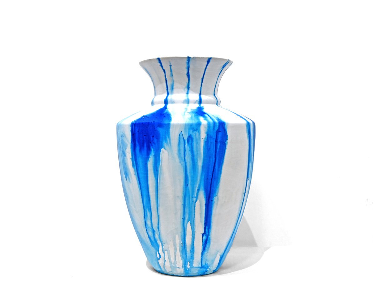 Abstract Clay Sculpture By Sumit Mehndiratta, 9 X 14", Rain God Vase, Original Artwork