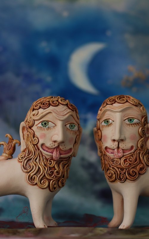 Pair of guardian Lions. by Elya Yalonetski