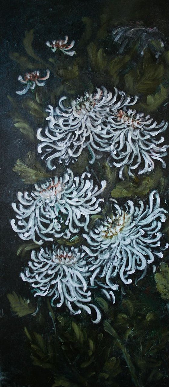 Chrysanthemum in the night  / Original Painting