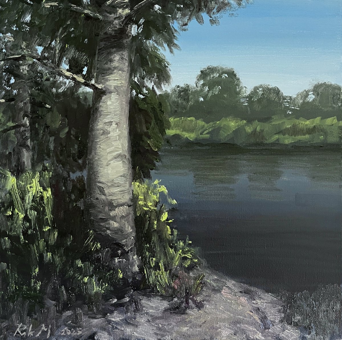 Impressionistic Landscape Oil Painting By Michael Rak, 14 X 14", September, Original Artwork