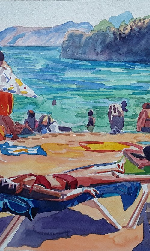 beach scene Mallorca by Stephen Abela