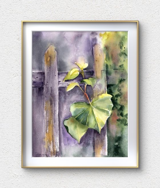 Leaf on the Fence