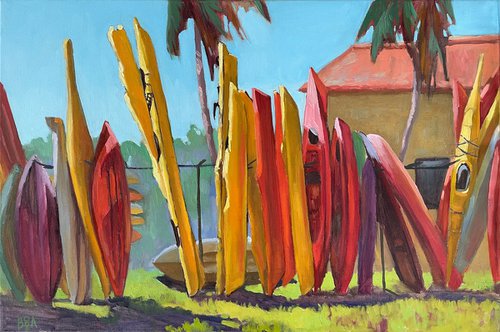 Yellow boats by Anna Bogushevskaya