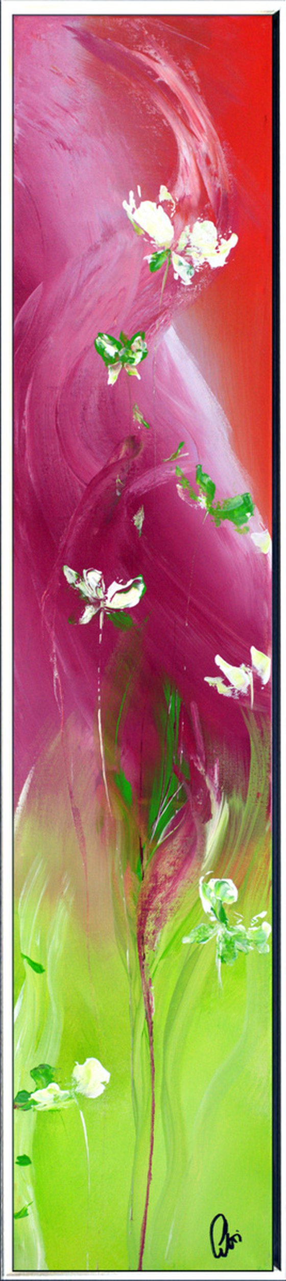 Happyness - Abstract acrylic painting, framed artwork