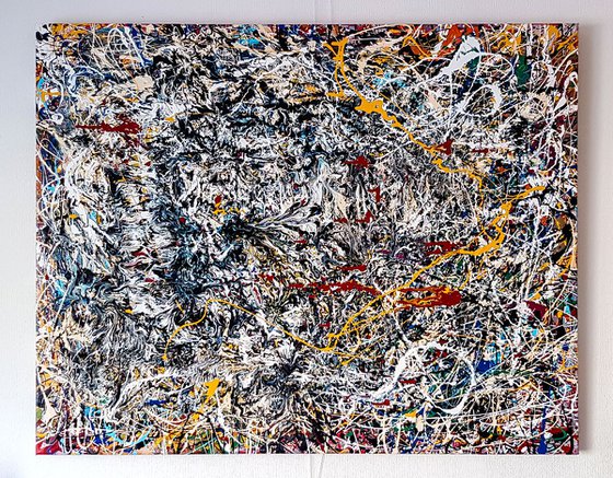 - Apparition - Abstract expressionism JACKSON POLLOCK style enamel on canvas