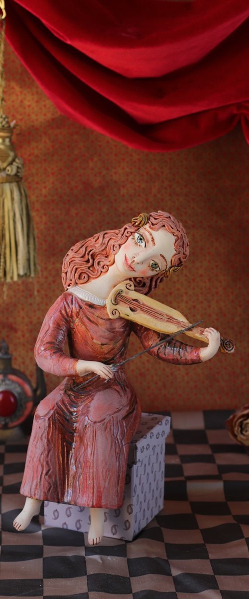 Renaissance Girl with a Vielle by Elya Yalonetski