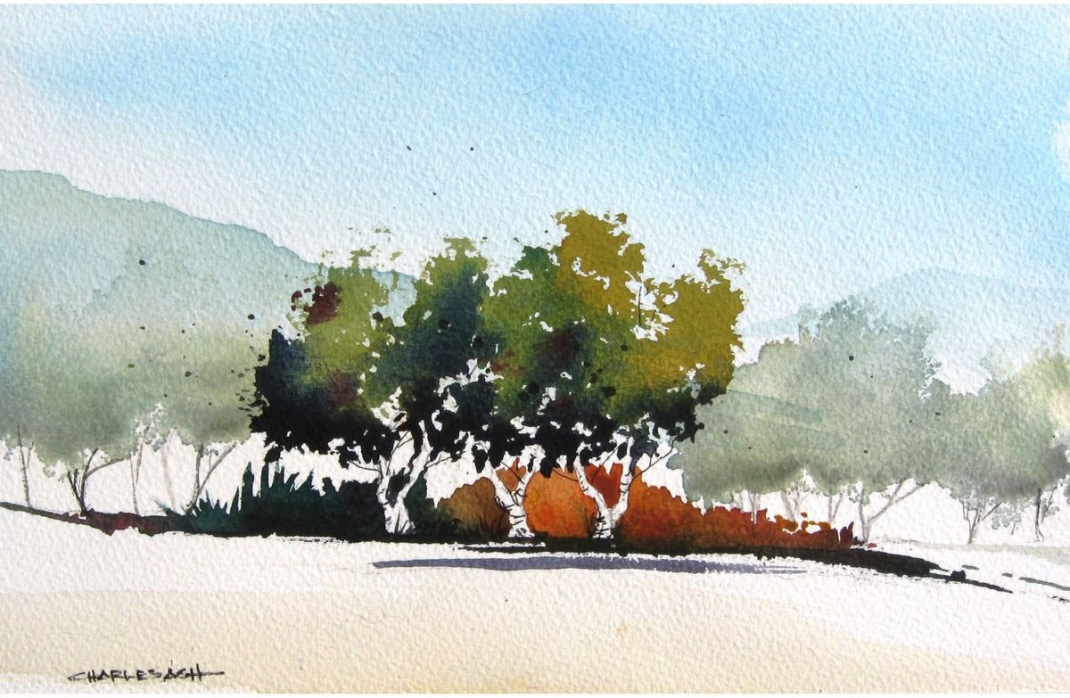 Little Grove IV - Original Watercolor Painting by CHARLES ASH
