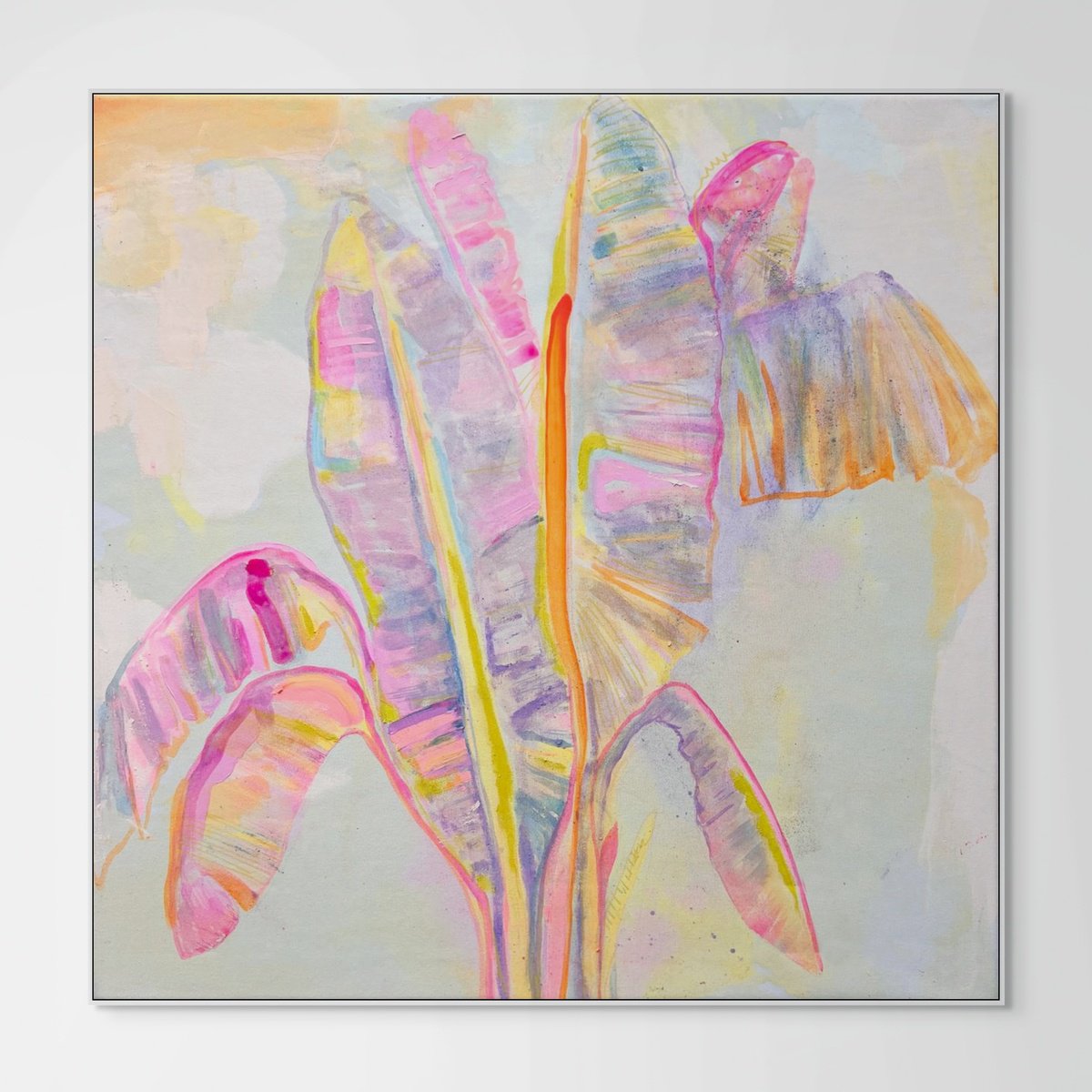 Organic Botanical Acrylic Painting By Kathryn Sillince, 29 X 29", 