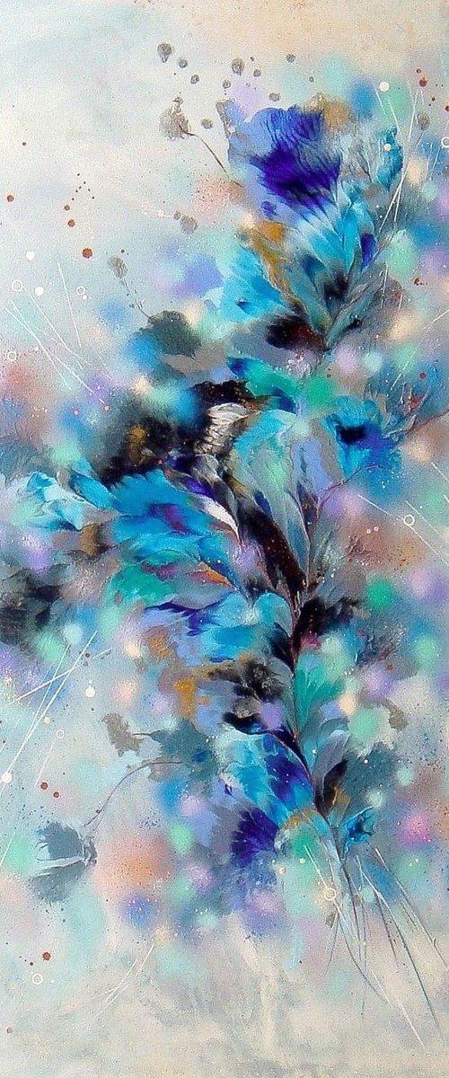 Abstract Floral Blues by Irini Karpikioti
