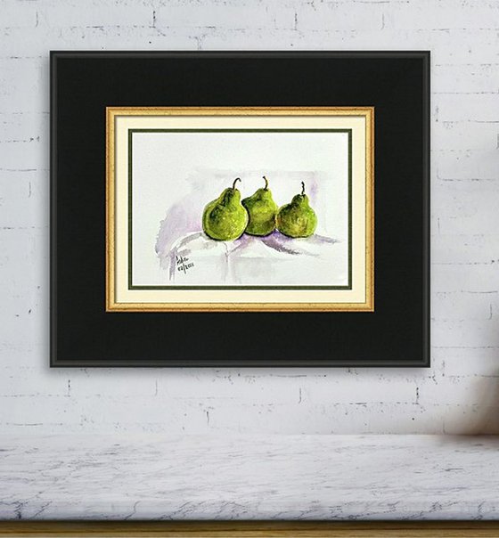 Three friendly pears