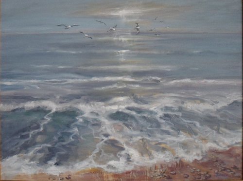 Winter Sea near Whitby, Yorkshire by Jean  Luce