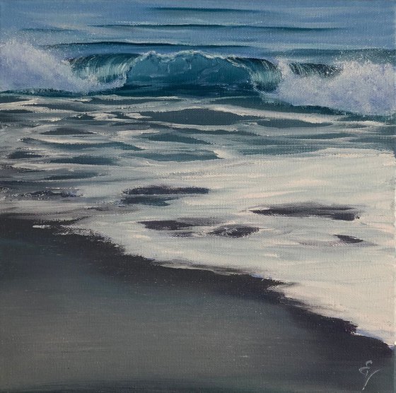 Coastal Rhythms, plein air ocean wave painting