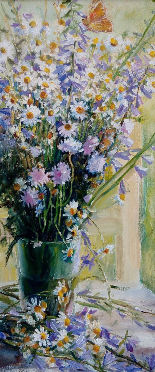 Flowers on a chair by Valentina Andrukhova