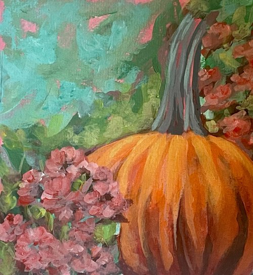 Pumpkin and Flowers by Rosie Brown