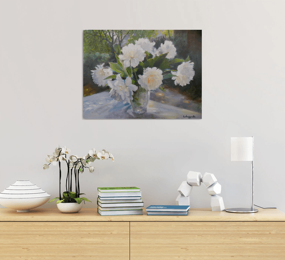 Peonies on the table