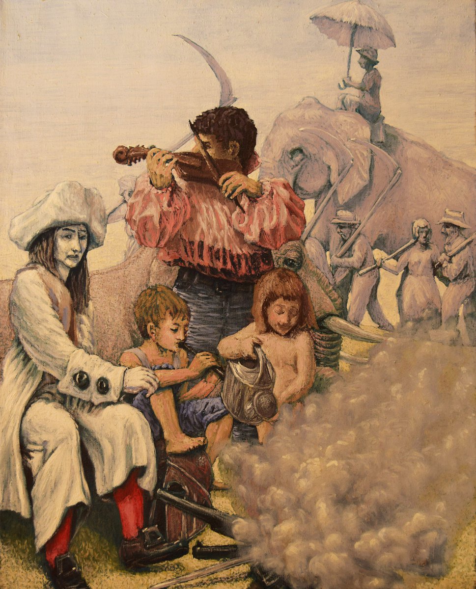 Portrait Oil Painting By Antonio Mele, 24 X 29, Working On A Country Lane, Original Artwork