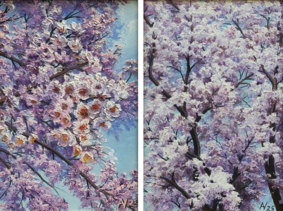 Diptych "SAKURA FLOWERS"