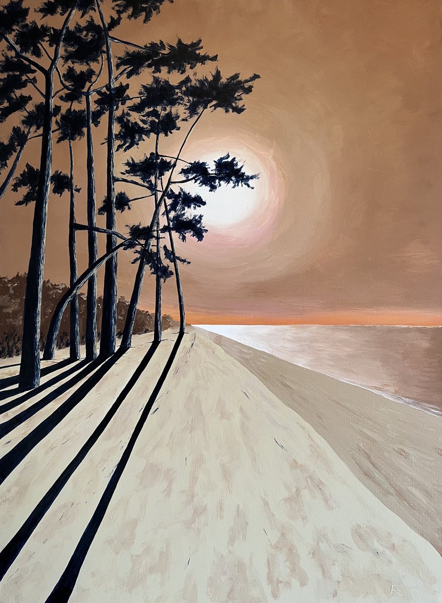 Landscape Acrylic Painting By Cadiou Frederic, 29 X 39, Kerambi Cap Coz, Original Artwork