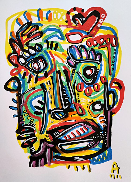 CRAZY FACE 21x30cm