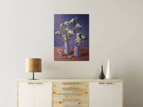 "Still life with flowering branches"