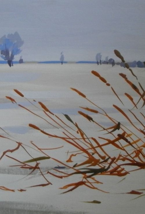 winter. original painting 29x18 cm by Sergey  Kachin