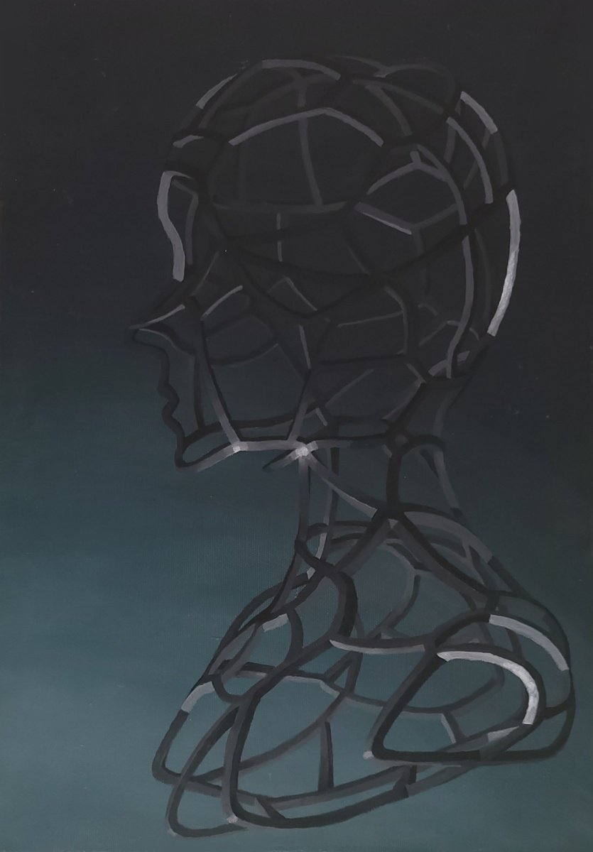 Organic Abstract Oil Painting By Wojciech Sumara, 14 X 20", Untitled, Original Artwork